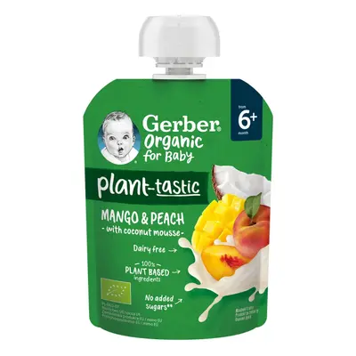 Gerber Kapsička mango a broskev s kokosovým mlékem BIO 80g 6M+