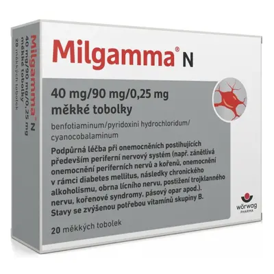 MILGAMMA N 40MG/90MG/0,25MG CPS MOL 20