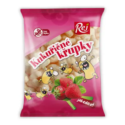 Kukuřičné křupky jahodové 90g