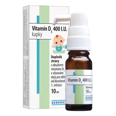 Vitamin D3 400 I.U. kapky 10 ml Generica