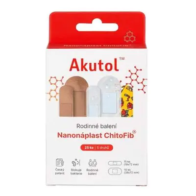 AKUTOL Nanonáplast ChitoFib Rodinné balení 25ks