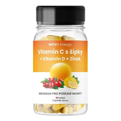 MOVit Vitamin C s šípky + Vitamin D + Zinek tbl.30