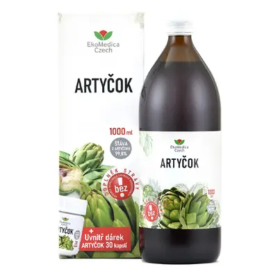 Artyčok šťáva 1000ml+dárek Artyčok 30 kapslí EkoMedica