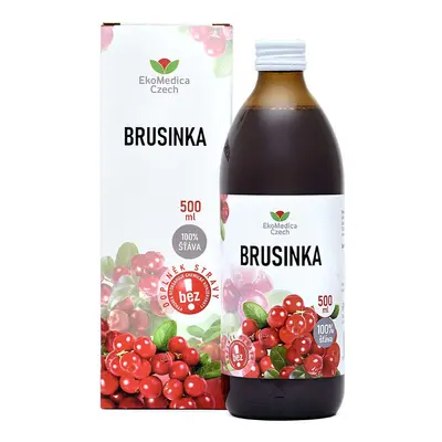 Brusinka 100% šťáva 500ml EKOMEDICA