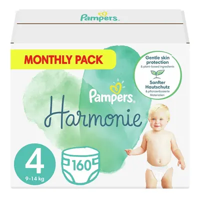 Pampers Harmonie 4 Plenky 9-14 kg měsíční balení 160 ks