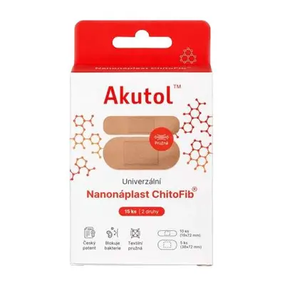 AKUTOL Nanonáplast ChitoFib Univerzál.balení 15ks