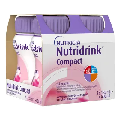 Nutridrink Compact s příchutí jahodovou 4x125 ml