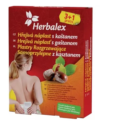 Herbalex hřejivé náplasti s kaštanem 3+1ks + bederní pás