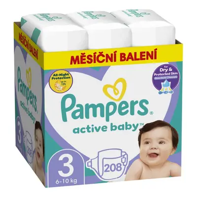 Pampers Active Baby Pleny 3 Midi 6-10kg měsíční balení 208 ks