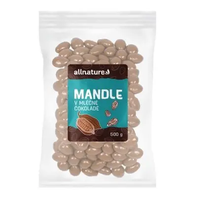 Allnature Mandle v mléčné čokoládě 500g