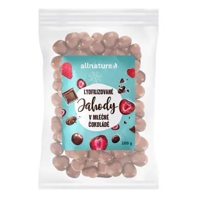 Allnature Jahody sušené mrazem v mléčné čokoládě 100g