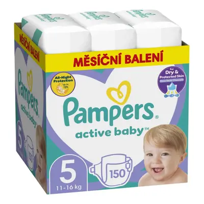 Pampers Active Baby Pleny 5 Junior 11-16kg měsíční balení 150 ks