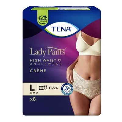 TENA LADY PANTS PLUS CREME LARGE KALHOTKY ABSORPČNÍ NATAHOVACÍ,BOKY 95-130CM,1010ML