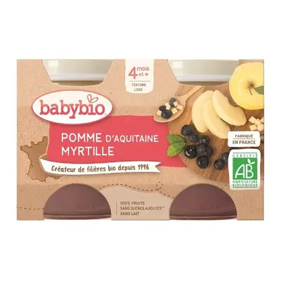 BABYBIO jablko-borůvky 4m+ 2x130g