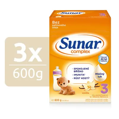 Sunar Complex 3 vanilka 600g - balení 3 ks