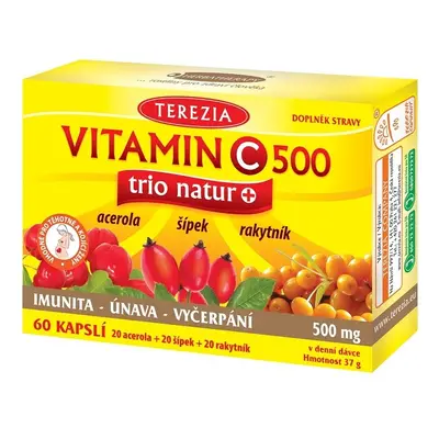 TEREZIA Vitamin C 500mg trio natur+ 60 kapslí