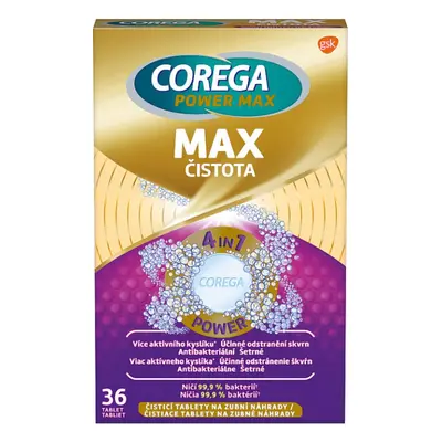 Corega Power Max Max Čistota čistící tablety na zubní náhradu 36ks