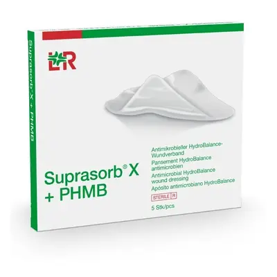 KRYTÍ HYDROBALANČNÍ ANTIMIKROBIÁLNÍ SUPRASORB X+PH 5X5CM,S POLYHEXANIDEM,PRO INFIKOVANÉ RÁNY,5KS