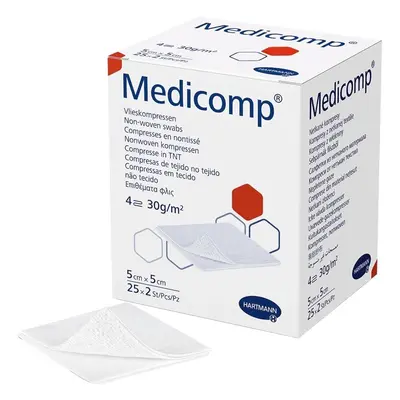 KOMPRESY MEDICOMP STERILNÍ 5X5CM,NETKANÝ TEXTIL,25X2KS