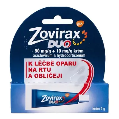 ZOVIRAX DUO 50MG/G+10MG/G krém při oparech na rtu 2g