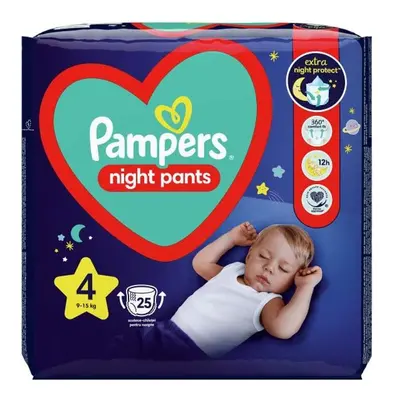 Pampers Night Pants 4 plenkové kalhotky 9-15kg 25ks