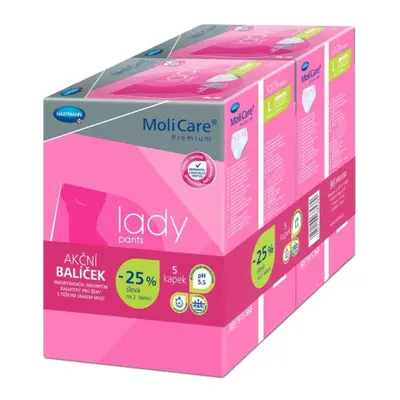 KALHOTKY NAVLÉKACÍ MOLICARE LADY PANTS 5 KAPEK L BOKY 100-150CM, 844ML, 2x7KS