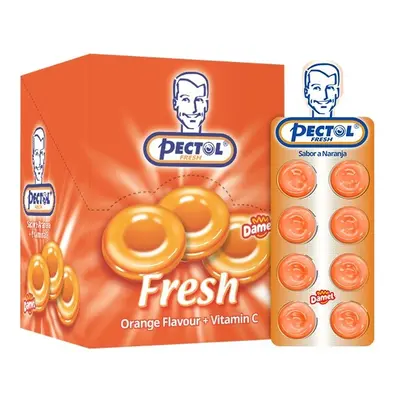 Pectol pomerančový drops s vit.C box 24 blistrů