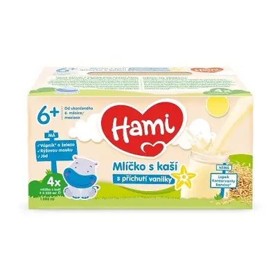 HAMI Mlíčko s kaší s příchutí vanilky 4x250ml