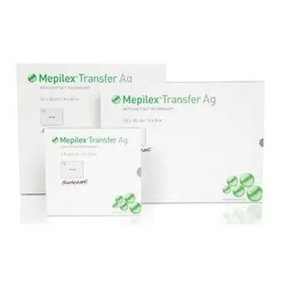 MEPILEX TRANSFER AG 7,5X8,5 CM, 10 KS, ANTIMIKROBIÁLNÍ PĚNOVÉ KRYTÍ SE