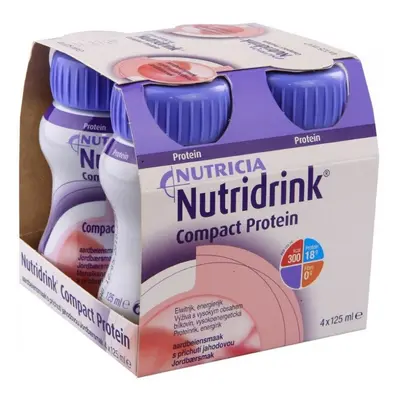 NUTRIDRINK COMPACT PROTEIN S PŘÍCHUTÍ JAHODOVOU POR SOL 4x125ML