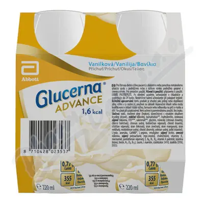 GLUCERNA ADVANCE 1,6 KCAL VANILKOVÁ PŘÍCHUŤ perorální roztok 4X220ML