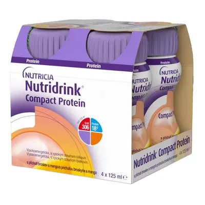 NUTRIDRINK COMPACT PROTEIN S PŘÍCHUTÍ BROSKEV A MANGO POR SOL 4X125ML