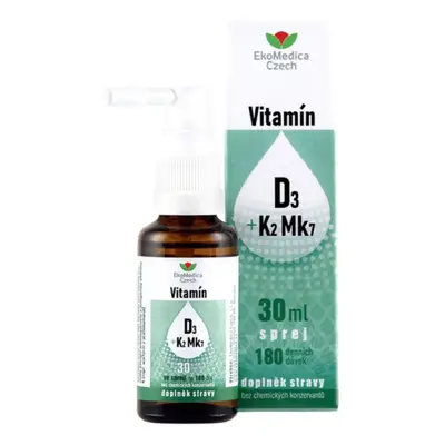 Vitamín D3+K2 Mk7 sprej 30ml EkoMedica