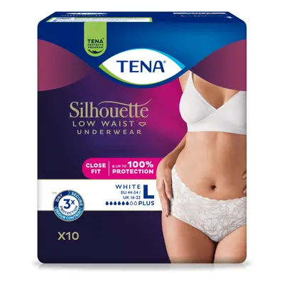 TENA SILHOUETTE PLUS WHITE L KALHOTKY ABSORPČNÍ NATAHOVACÍ,BOKY 95-125CM,830ML