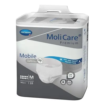 KALHOTKY ABSORPČNÍ NATAHOVACÍ MOLICARE MOBILE 10 KAPEK M BOKY 80-120CM,2626ML,14KS