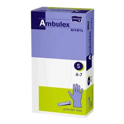 Ambulex Nitryl rukavice nepudrové violet S 100ks