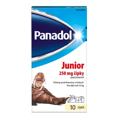 Panadol Junior 250mg čípky ke snížení horečky u dětí 10 ks