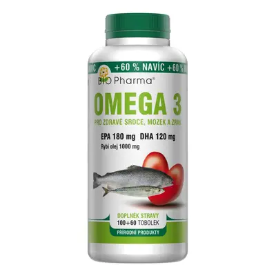 Omega 3 1000mg EPA180mg+DHA120mg tob.100+60 Bio-Pharma