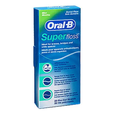 Oral-B dentální nit Super Floss nastříhané pásky 50m