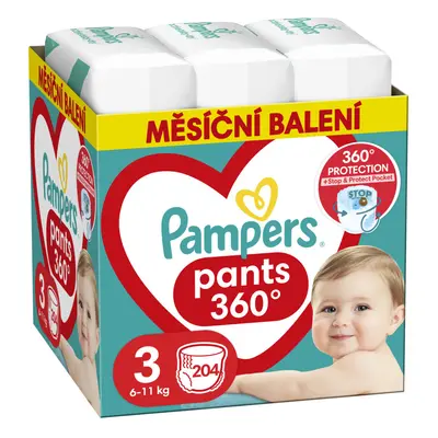 Pampers Pants Kalhotkové plenky velikost 3 6-11kg měsíční balení 204 ks