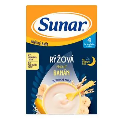 Sunar Mléčná rýžová kaše Banán na dobrou noc 210g