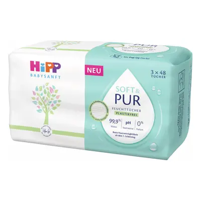 HiPP BabySANFT vlhčené ubrousky Soft&Pur 3x48ks