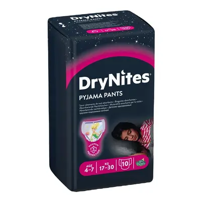 Huggies DryNites plenkové kalhotky pro dívky, vel. M, 17-30 kg, 10 ks