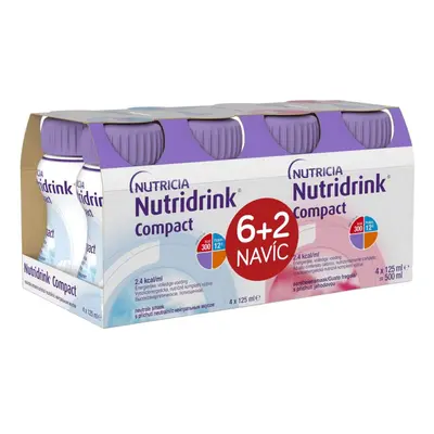 Nutridrink Compact 6+2 s příchutí neutral-jahoda 8x125ml