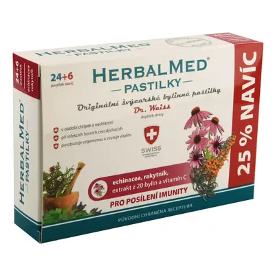 HerbalMed pastylky Dr.Weiss Echinacea + rakytník + vitamin C 24+6