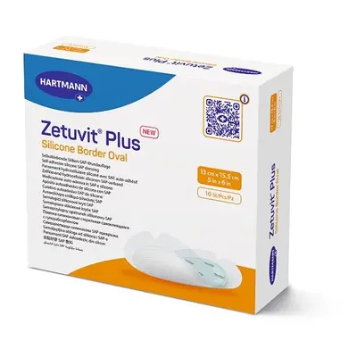 ZETUVIT PLUS SILICONE BORDER OVAL 13x15.5cm silikonové krytí 10ks