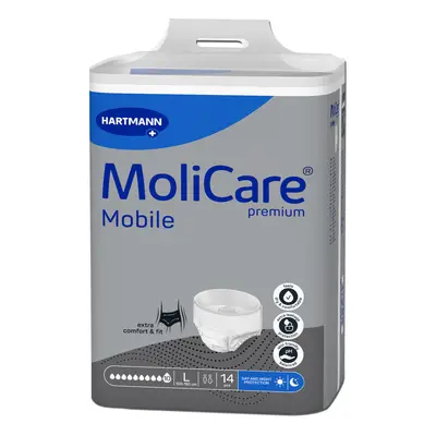 KALHOTKY NAVLÉKACÍ MOLICARE MOBILE 10 KAPEK L BOKY 100-150CM,2786ML,14KS