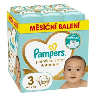 PAMPERS Premium Care plenky velikost 3 Midi 6-10kg měsíční balení 200ks