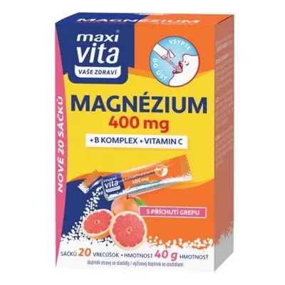 Maxi Vita Magnézium 400mg, B komplex, vitamin C sáčků 20x2g