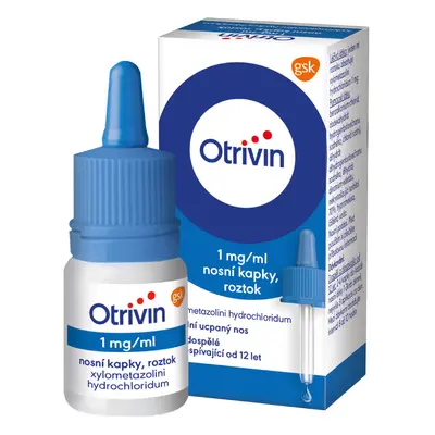 Otrivin 1mg/ml nosní kapky při léčbě ucpaného nosu 10ml